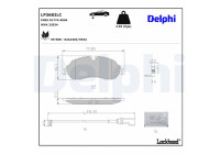 Brake pad set, disc brake LP3682LC Delphi
