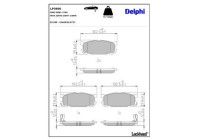 Brake pad set, disc brake LP3690 Delphi