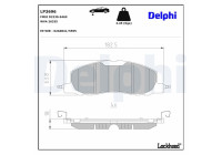 Brake pad set, disc brake LP3696 Delphi