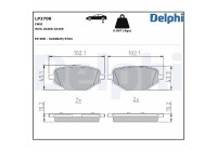 Brake pad set, disc brake LP3708 Delphi