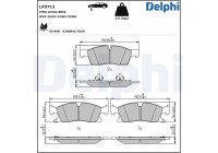 Brake pad set, disc brake LP3712 Delphi