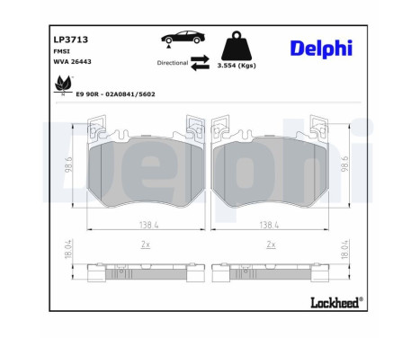 Brake pad set, disc brake LP3713 Delphi, Image 2