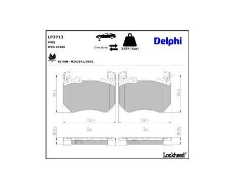 Brake pad set, disc brake LP3713 Delphi, Image 2