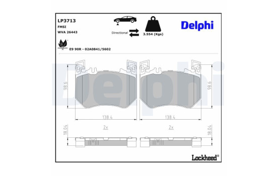 Brake pad set, disc brake LP3713 Delphi, Image 2