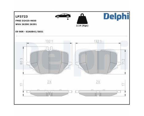 Brake pad set, disc brake LP3723 Delphi, Image 2