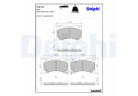 Brake pad set, disc brake LP3724 Delphi