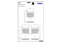 Brake pad set, disc brake LP3725 Delphi
