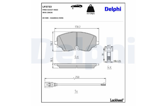 Brake pad set, disc brake LP3733 Delphi, Image 4
