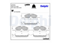 Brake pad set, disc brake LP3751 Delphi