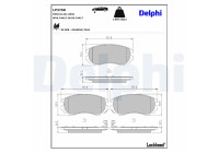 Brake pad set, disc brake LP3768 Delphi