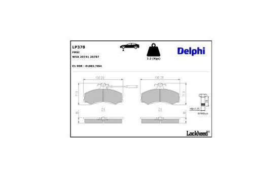 Brake Pad Set, disc brake LP378 Delphi