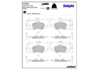 Brake pad set, disc brake LP3823 Delphi