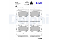 Brake pad set, disc brake LP3842 Delphi