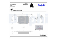 Brake pad set, disc brake LP3848LC Delphi