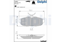 Brake pad set, disc brake LP3851 Delphi