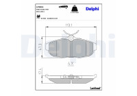 Brake pad set, disc brake LP3851 Delphi