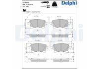 Brake pad set, disc brake LP3853 Delphi