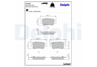 Brake pad set, disc brake LP3855 Delphi