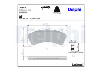Brake pad set, disc brake LP3861 Delphi