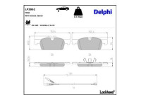 Brake pad set, disc brake LP3862 Delphi