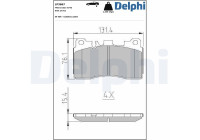 Brake pad set, disc brake LP3867 Delphi