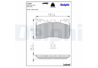 Brake pad set, disc brake LP3867 Delphi