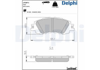 Brake pad set, disc brake LP3871 Delphi
