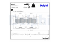 Brake pad set, disc brake LP3872 Delphi