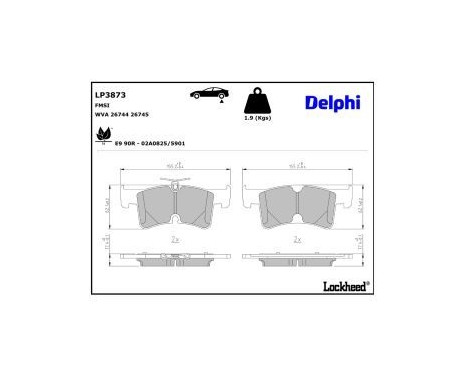 Brake pad set, disc brake LP3873 Delphi, Image 3