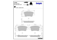 Brake pad set, disc brake LP3880 Delphi