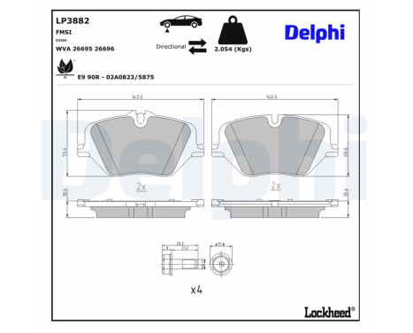 Brake pad set, disc brake LP3882 Delphi, Image 3