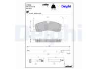 Brake pad set, disc brake LP3886 Delphi