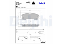 Brake pad set, disc brake LP3886 Delphi