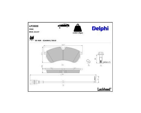 Brake pad set, disc brake LP3909 Delphi, Image 4