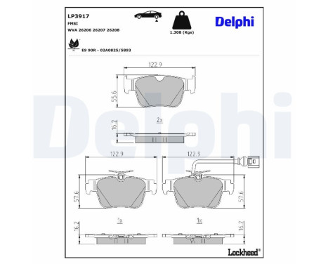 Brake pad set, disc brake LP3917 Delphi, Image 4