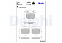 Brake pad set, disc brake LP3927 Delphi