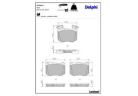 Brake pad set, disc brake LP3927 Delphi