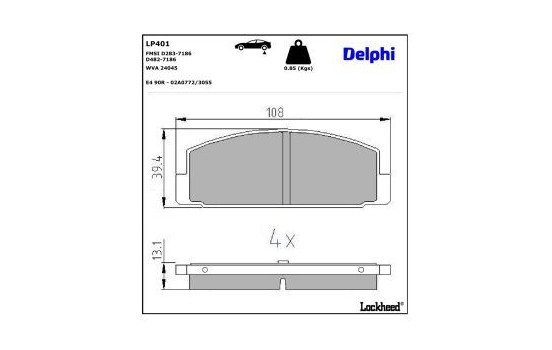 Brake Pad Set, disc brake LP401 Delphi