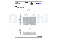 Brake pad set, disc brake LP440 Delphi