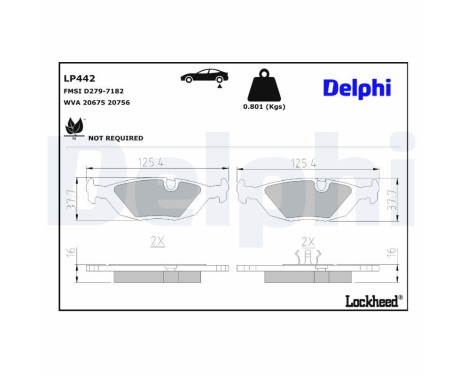 Brake Pad Set, disc brake LP442 Delphi