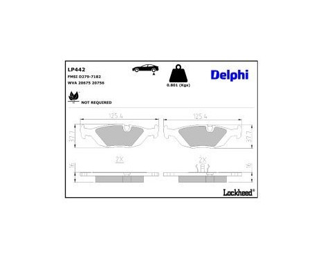 Brake Pad Set, disc brake LP442 Delphi