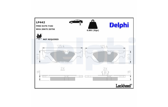 Brake Pad Set, disc brake LP442 Delphi