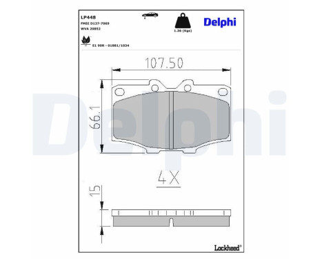 Brake Pad Set, disc brake LP448 Delphi