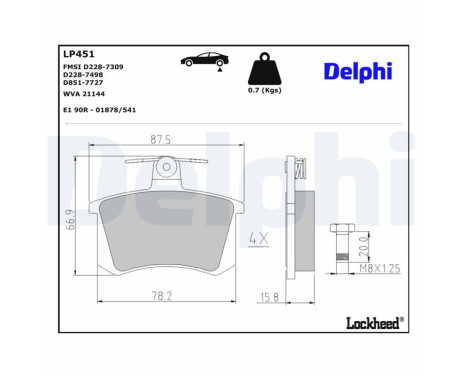 Brake Pad Set, disc brake LP451 Delphi