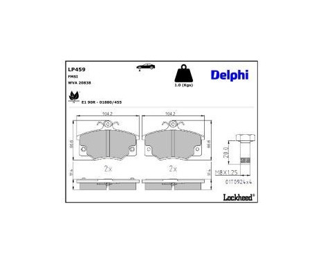 Brake Pad Set, disc brake LP459 Delphi