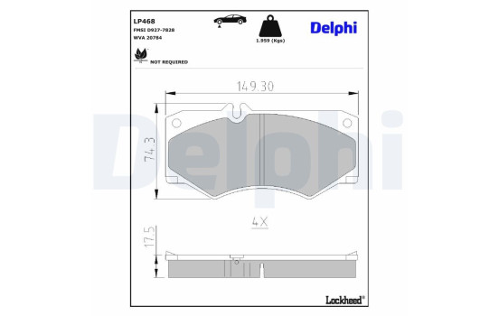 Brake Pad Set, disc brake LP468 Delphi