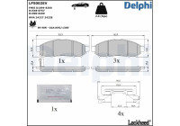 Brake pad set, disc brake LP5002EV Delphi