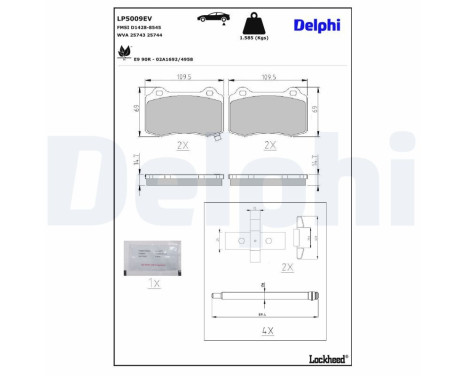 Brake pad set, disc brake LP5009EV Delphi, Image 2
