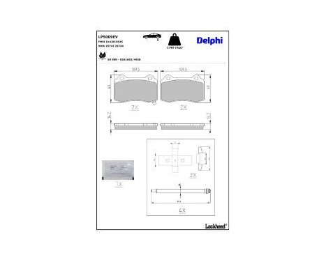Brake pad set, disc brake LP5009EV Delphi, Image 3