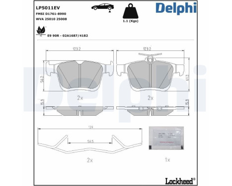 Brake pad set, disc brake LP5011EV Delphi, Image 3